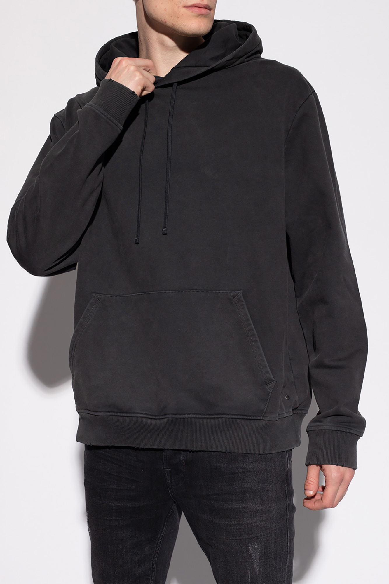 Black Roswell Schwarz hoodie AllSaints Tgkb5Shops Oman hooded spread collar zip jacket